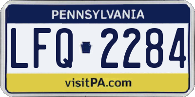 PA license plate LFQ2284