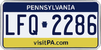 PA license plate LFQ2286