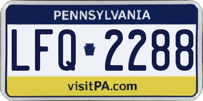 PA license plate LFQ2288