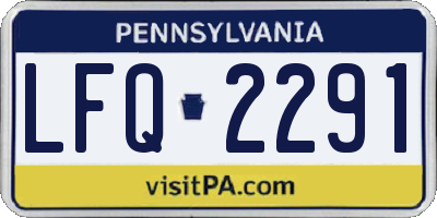 PA license plate LFQ2291