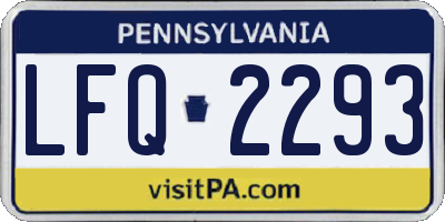 PA license plate LFQ2293