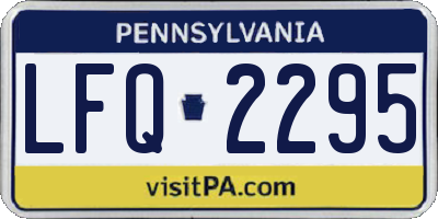 PA license plate LFQ2295