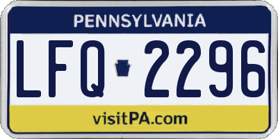PA license plate LFQ2296