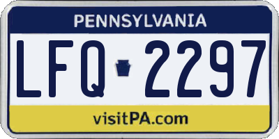 PA license plate LFQ2297
