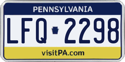 PA license plate LFQ2298