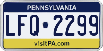 PA license plate LFQ2299