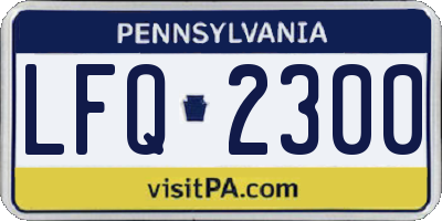 PA license plate LFQ2300