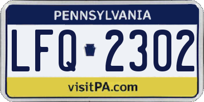 PA license plate LFQ2302