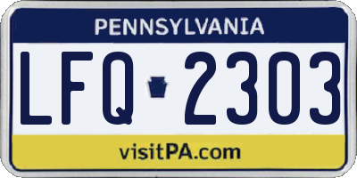 PA license plate LFQ2303
