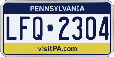 PA license plate LFQ2304