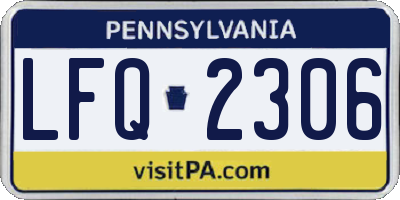 PA license plate LFQ2306