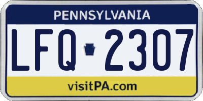 PA license plate LFQ2307