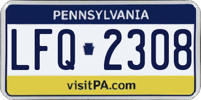 PA license plate LFQ2308