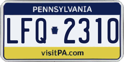 PA license plate LFQ2310