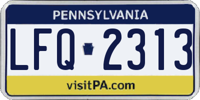PA license plate LFQ2313