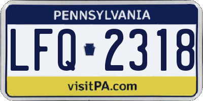 PA license plate LFQ2318