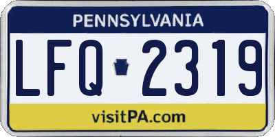 PA license plate LFQ2319