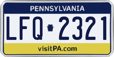 PA license plate LFQ2321