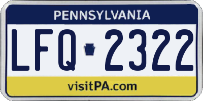 PA license plate LFQ2322