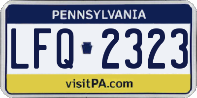 PA license plate LFQ2323