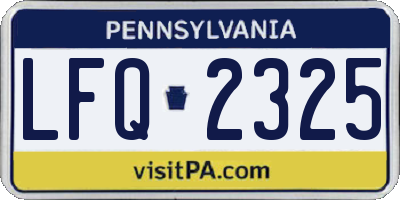 PA license plate LFQ2325