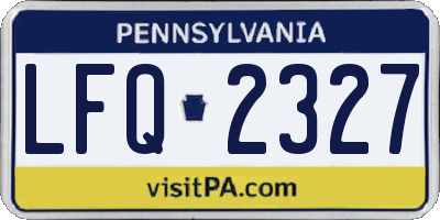 PA license plate LFQ2327