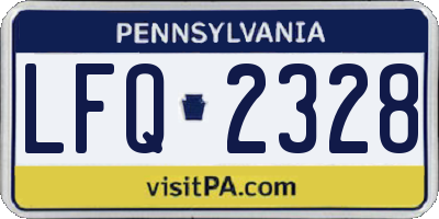 PA license plate LFQ2328