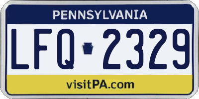 PA license plate LFQ2329