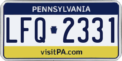 PA license plate LFQ2331