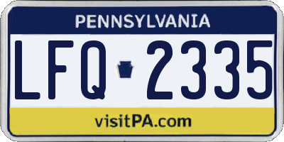 PA license plate LFQ2335