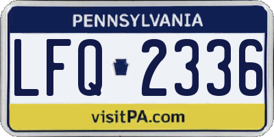 PA license plate LFQ2336
