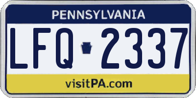 PA license plate LFQ2337