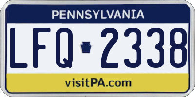PA license plate LFQ2338