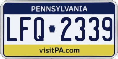 PA license plate LFQ2339