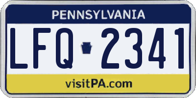 PA license plate LFQ2341
