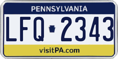 PA license plate LFQ2343