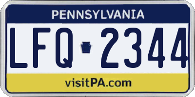 PA license plate LFQ2344