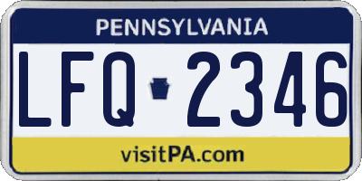 PA license plate LFQ2346