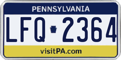 PA license plate LFQ2364