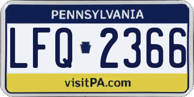 PA license plate LFQ2366