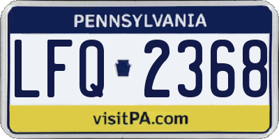 PA license plate LFQ2368