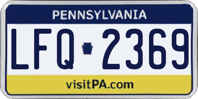 PA license plate LFQ2369
