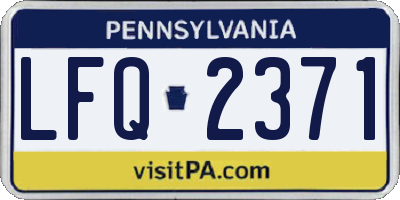 PA license plate LFQ2371