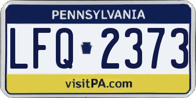 PA license plate LFQ2373
