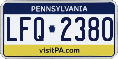PA license plate LFQ2380