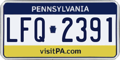 PA license plate LFQ2391
