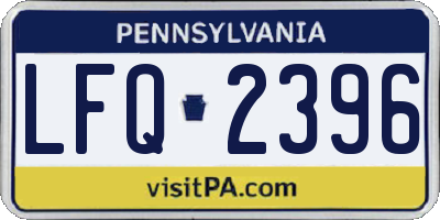 PA license plate LFQ2396