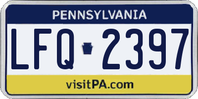 PA license plate LFQ2397