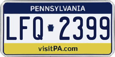 PA license plate LFQ2399