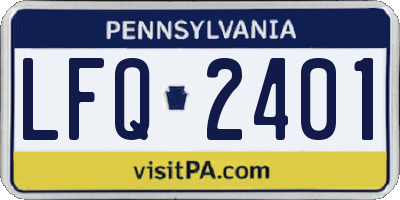 PA license plate LFQ2401